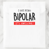 I hate being bipolar 長方形シール (バッグ)