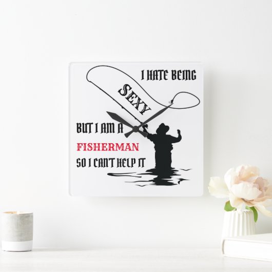 I HATE BEING SEXY スクエア壁時計 (ホーム)