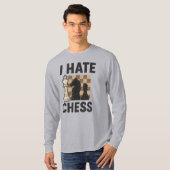 I Hate Chess long sleeve - vivid print Tシャツ (正面フル)