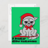 I hate Christmas - Cat Postkarte シーズンポストカード (正面/裏面)