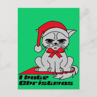 I hate Christmas - Cat Postkarte シーズンポストカード