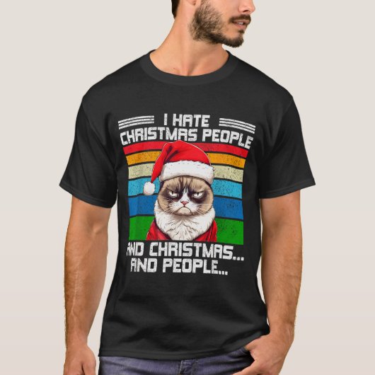 I Hate Christmas Holidays Haters Black Uni-adults  Tシャツ (正面)