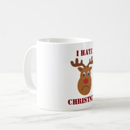 I hate Christmas sad reindeer コーヒーマグカップ