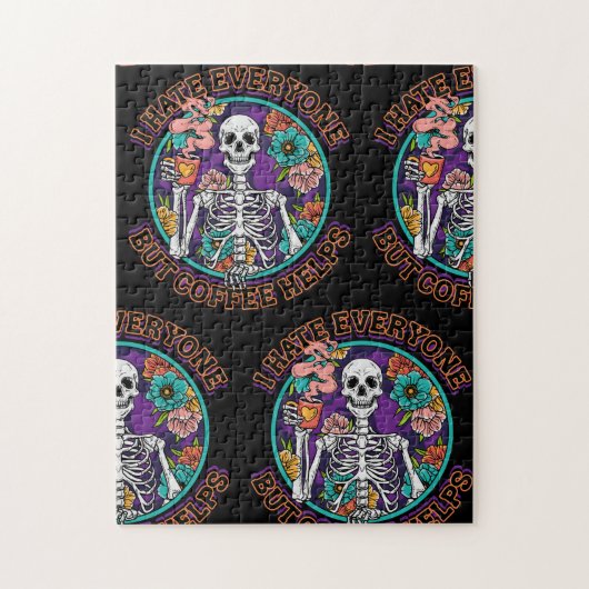 I Hate Everyone Coffee Helps Coffee Lover Gifts  ジグソーパズル (縦)