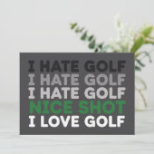 I Hate Golf Nice Shot I Love Golf Golfing Lover  招待状 (スタンド正面)