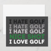 I Hate Golf Nice Shot I Love Golf Golfing Lover 招待状 (正面/裏面)