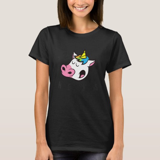 I Hate Mornings Sleeping Unicorn Tシャツ (正面)
