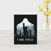 I Hate People Bigfoot Funny Bigfoot Camping Gift  カード (黄色い花)