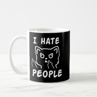 I hate people cat funny コーヒーマグカップ