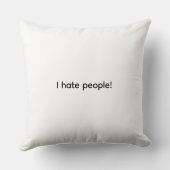 I Hate People! Cat Throw Pillow クッション (裏面)