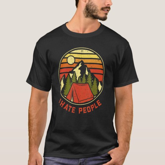 I Hate People Vintage Camping Tシャツ (正面)