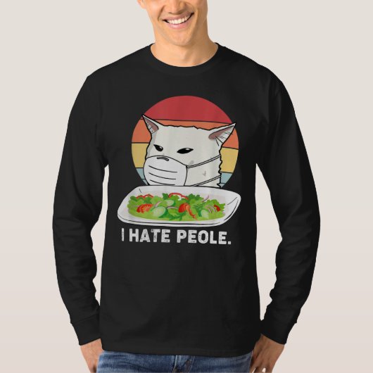 I Hate People Women Yelling At Cat Using Medical M Tシャツ (正面)