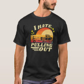 I Hate Pulling Out Retro Fishing Boat Tシャツ (正面)