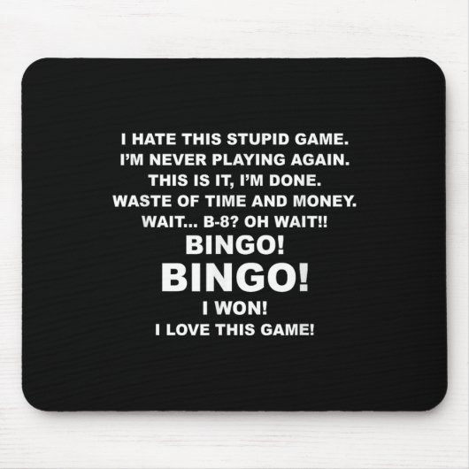 I Hate This Stud Game I'm Never Playing Again Bing マウスパッド (正面)