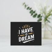 I Have a Dream Inspirational Typography Art ポストカード (スタンド正面)