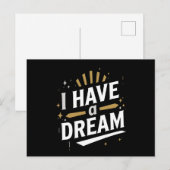 I Have a Dream Inspirational Typography Art ポストカード (正面/裏面)