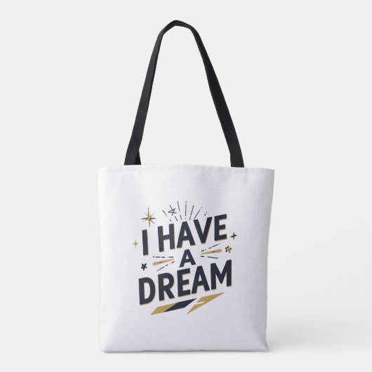 I Have a Dream Inspirational Typography Design トートバッグ (裏面)