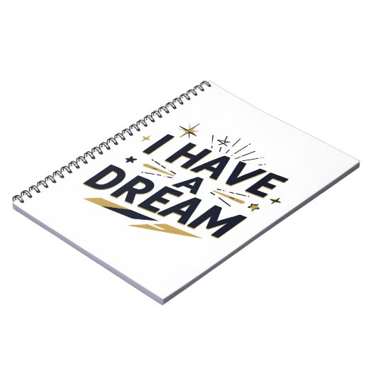 I Have a Dream Inspirational Typography Design ノートブック (左側)