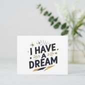 I Have a Dream Inspirational Typography Design ポストカード (スタンド正面)