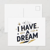 I Have a Dream Inspirational Typography Design ポストカード (正面/裏面)