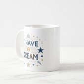 I Have a Dream Starburst Typography Art コーヒーマグカップ (正面左)
