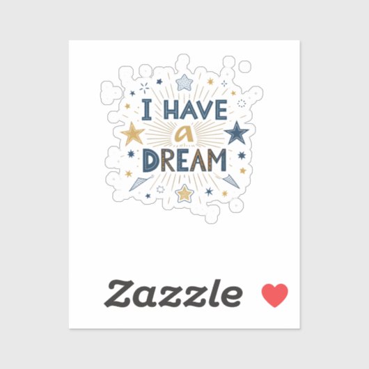 I Have a Dream Starburst Typography Art シール (シート)