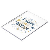 I Have a Dream Starburst Typography Art ノートブック (左側)