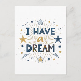 I Have a Dream Starburst Typography Art ポストカード