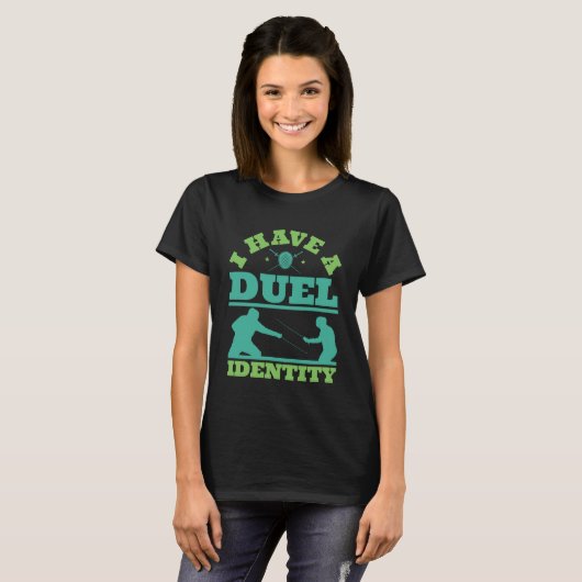 I Have a Duel Identity Funny Fencing Fencer Tシャツ (正面フル)