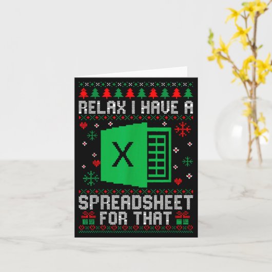 I Have A Spreadsheet For That Christmas Ugly Sweat カード (黄色い花)