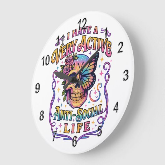 I Have A Very Active.... ラージ壁時計 (傾斜)