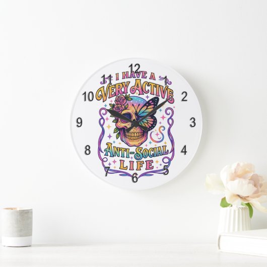 I Have A Very Active.... ラージ壁時計 (ホーム)