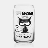 I Have Anger Issues Funny Cat Lover Gift  ガラス缶 (正面)