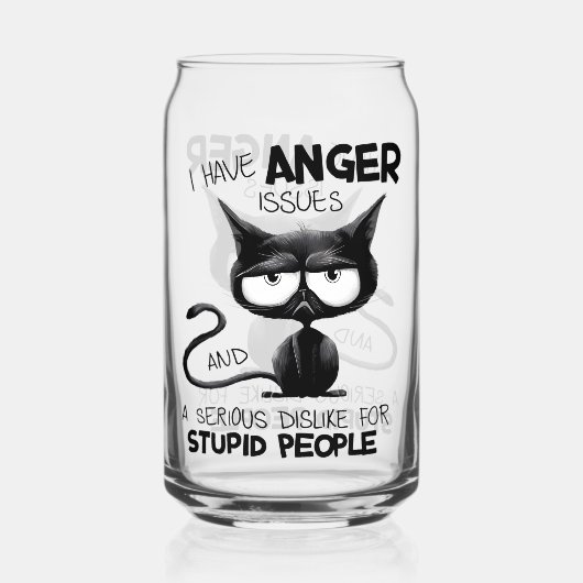 I Have Anger Issues Funny Cat Lover Gift  ガラス缶 (裏面)