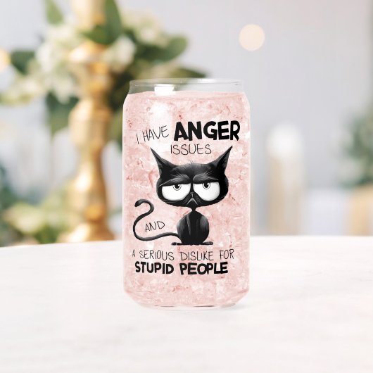 I Have Anger Issues Funny Cat Lover Gift  ガラス缶 (インサイチュ (ウェディング))