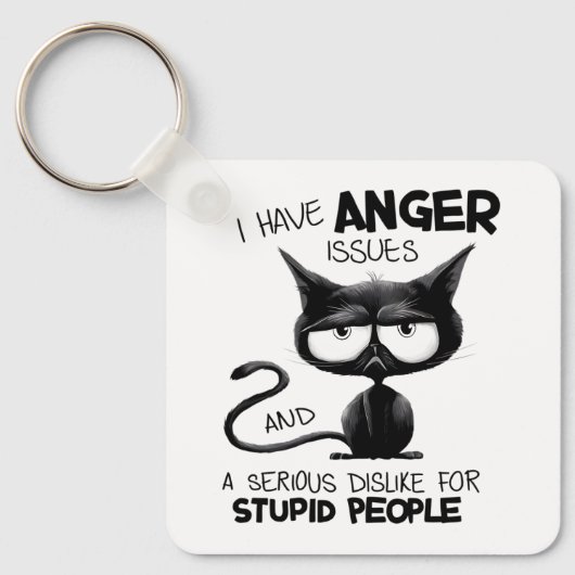 I Have Anger Issues Funny Cat Lover Gift キーホルダー (正面)