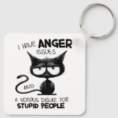 I Have Anger Issues Funny Cat Lover Gift キーホルダー (裏面)
