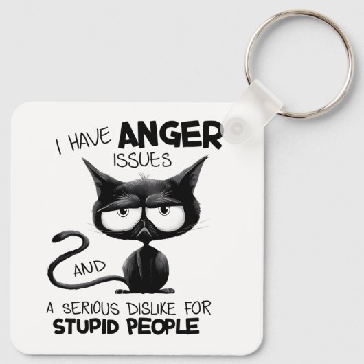 I Have Anger Issues Funny Cat Lover Gift キーホルダー (裏面)