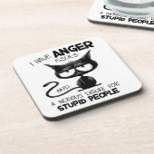 I Have Anger Issues Funny Cat Lover Gift  コースター (左側)