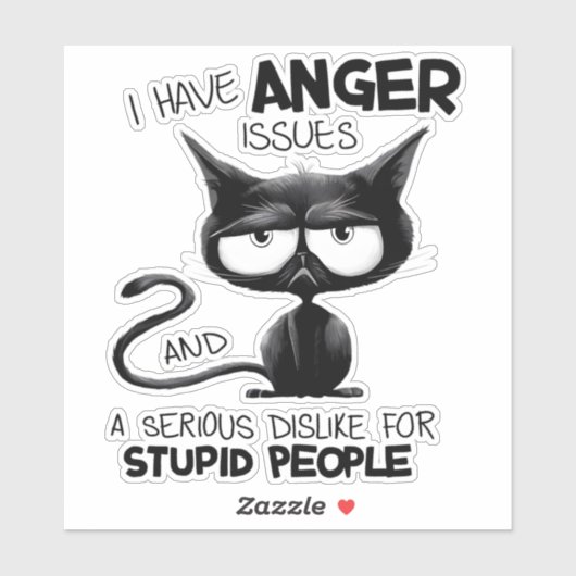 I Have Anger Issues Funny Cat Lover Gift  シール (シート)