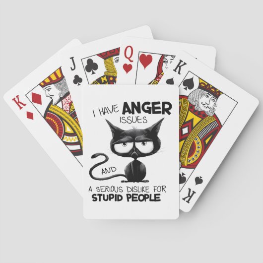 I Have Anger Issues Funny Cat Lover Gift  トランプ (裏面)