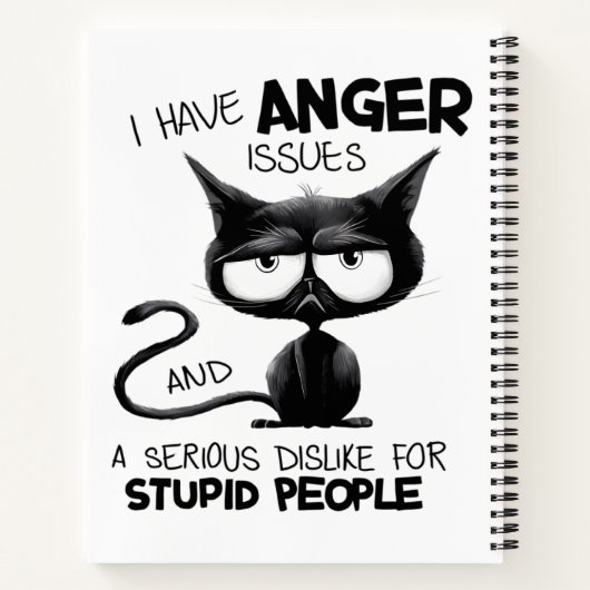 I Have Anger Issues Funny Cat Lover Gift  ノートブック (裏面)