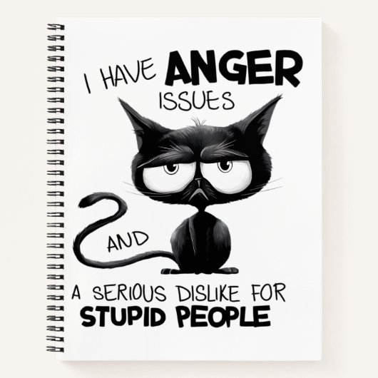 I Have Anger Issues Funny Cat Lover Gift  ノートブック (正面)