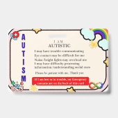 I Have Autism ID Personalized Autistic Name Badge バッジ (表面)