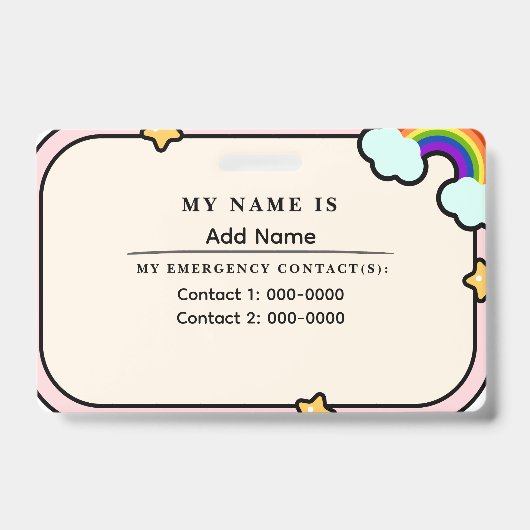 I Have Autism ID Personalized Autistic Name Badge バッジ (裏面)
