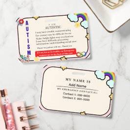 I Have Autism ID Personalized Autistic Name Badge バッジ