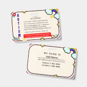 I Have Autism ID Personalized Autistic Name Badge バッジ (表裏)