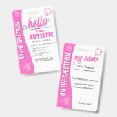 I Have Autism ID Personalized Autistic Name Badge バッジ (表裏)