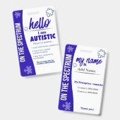 I Have Autism ID Personalized Autistic Name Badge バッジ (表裏)