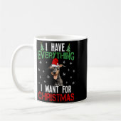 I Have Everything I Want For Christmas Doberman Xm コーヒーマグカップ (左)